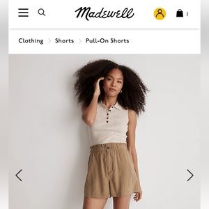 NWT Madewell Pull-on Paperbag Shorts in Softdrape